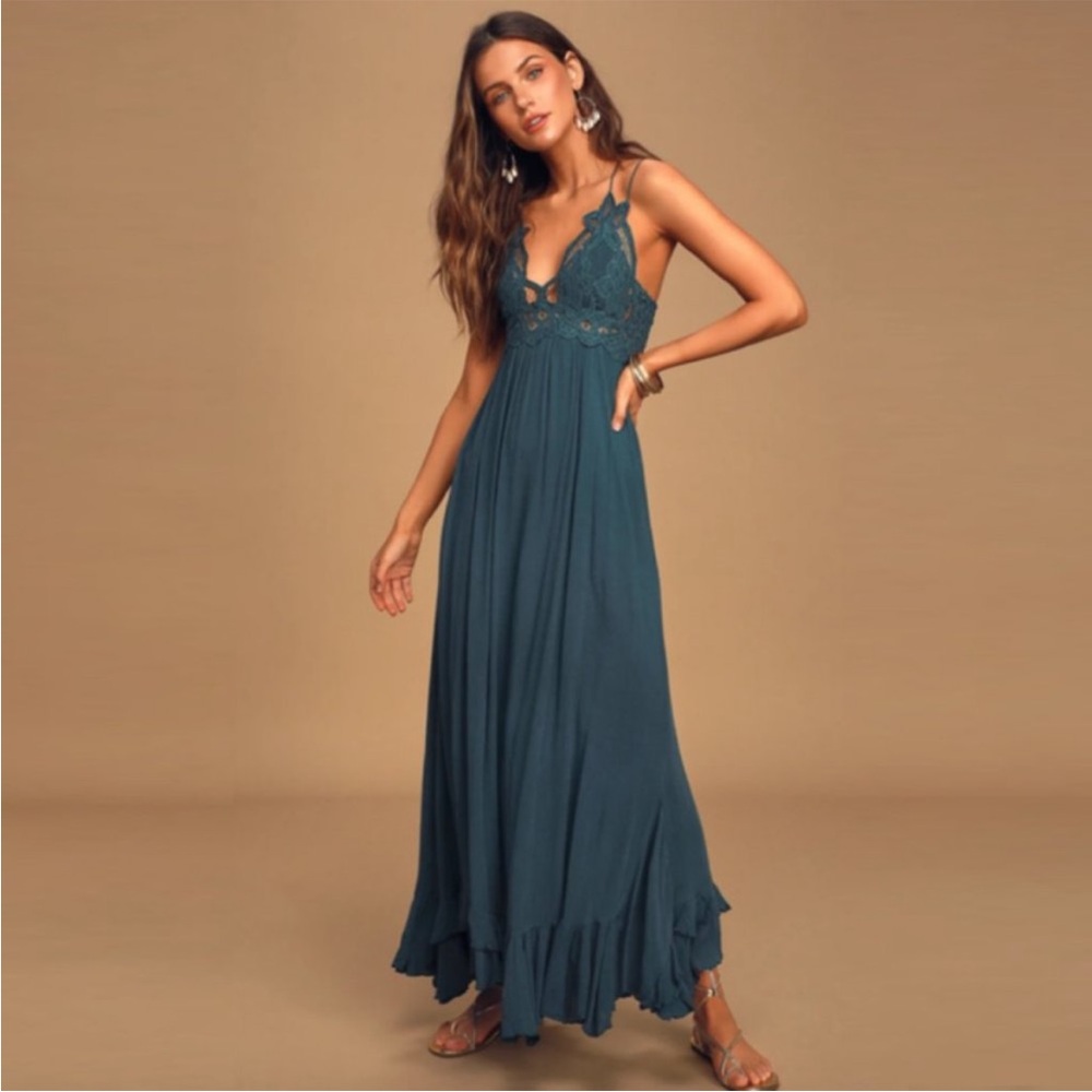 Free People slip dress turquoise